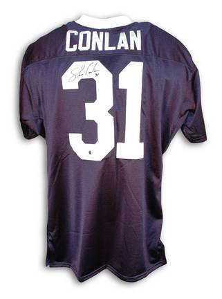 Shane Conlan Autographed Custom Football Jersey (Navy Blue with White Collar)