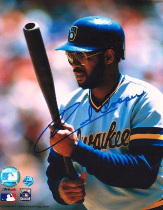 Cecil Cooper Autographed "At The Plate" Milwaukee Brewers 8" x 10" Photo