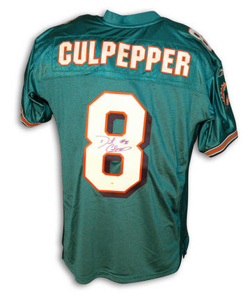 Daunte Culpepper Autographed Miami Dolphins Aqua Reebok Authentic Jersey