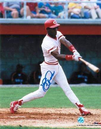 Eric Davis Autographed "Swing" Cincinnati Reds 8" x 10" Photo