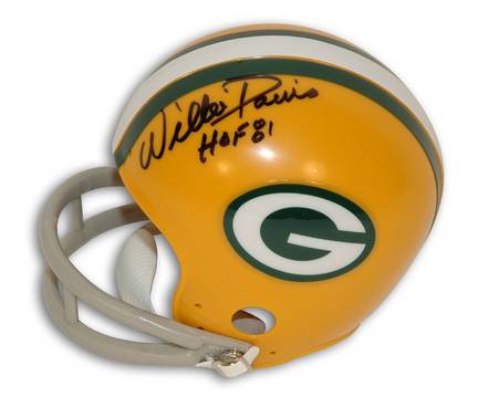 Willie Davis Green Bay Packers Autographed Mini Football Helmet Inscribed with "HOF 81"