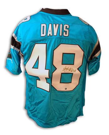 Stephen Davis Autographed Carolina Panthers NFL Reebok "Carolina Blue" Jersey