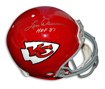 Len Dawson Autographed Kansas City Chiefs Throwback Full Size Helmet with "HOF 87" Inscription