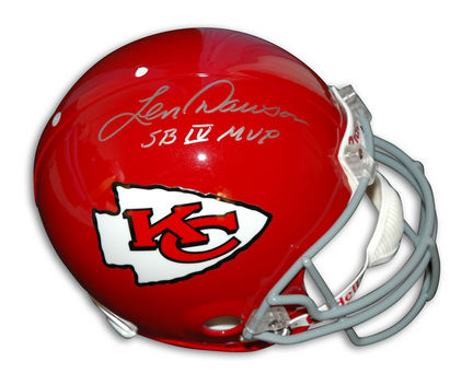 Len Dawson Autographed Kansas City Chiefs Throwback Full Size Helmet with "SB IV MVP" Inscription