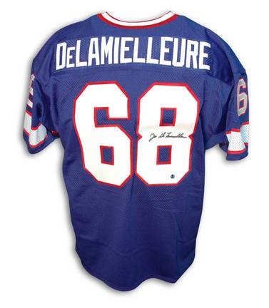 Joe Delamielleure Buffalo Bills Autographed Throwback NFL Football Jersey (Blue)