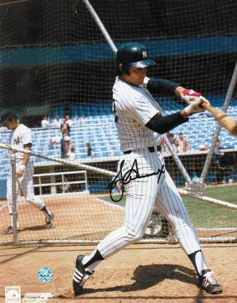 Bucky Dent Autographed "Swing In Batting Cage" New York Yankees 8" x 10" Photo