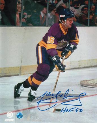 Marcel Dionne Autographed "Purple Jersey" Los Angeles Kings 8" x 10" Photo Inscribed "HOF 92&qu