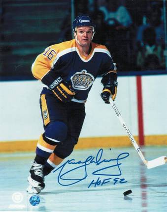 Marcel Dionne Autographed "Blue Jersey" Los Angeles Kings 8" x 10" Photo Inscribed "HOF 92"