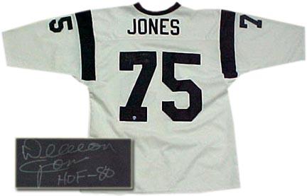 Deacon Jones, Los Angeles Rams NFL Autographed White Throwback Jersey