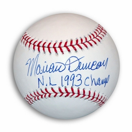 Mariano Duncan Philadelphia Phillies Autographed MLB Baseball Inscribed "NL 1993 Champ"