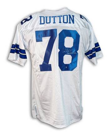 John Dutton Dallas Cowboys Autographed Throwback Jersey Inscribed with "Americas Team"