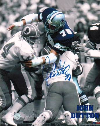 John Dutton Dallas Cowboys Autographed 8" x 10" Photograph (Unframed)