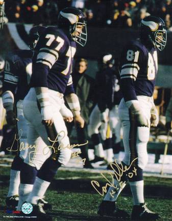Carl Eller and Gary Larsen Autographed Minnesota Vikings Dual Signed 8" x 10" Photo Inscribed "HOF 04&quo