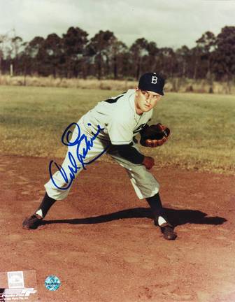 Carl Erskine Autographed "Follow Through" Brooklyn Dodgers 8" x 10" Photo