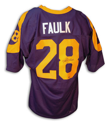 Marshall Faulk Autographed St. Louis Rams Throwback Blue Jersey