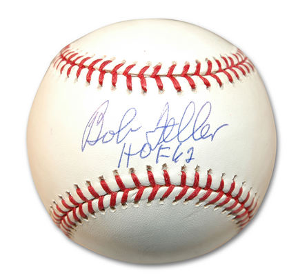 Bob Feller Autographed Baseball Inscribed with "HOF 62"