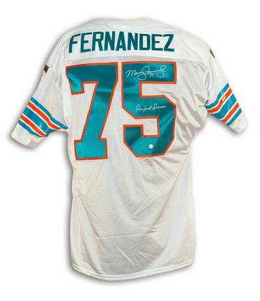 Manny Fernandez Miami Dolphins Autographed White Throwback Jersey Inscribed with "Perfect Season"