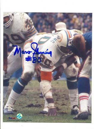 Marv Fleming Miami Dolphins Autographed 8" x 10" Photograph (Unframed)