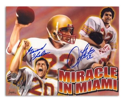 Doug Flutie and Gerard Phelan Boston College Autographed 8" x 10" Lithograph of the "Miracle in Miami&quo
