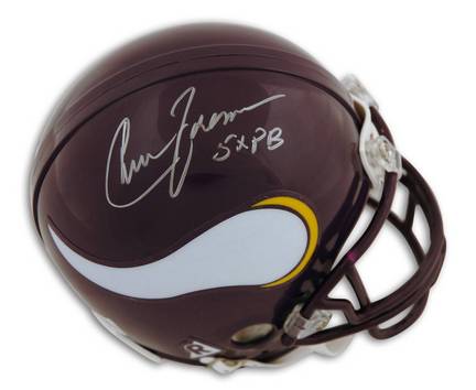 Chuck Foreman Autographed Minnesota Vikings Mini Football Helmet Inscribed with "5X PB"