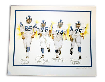 Fearsome Foursome Autographed 16" x 20" Lithograph (Unframed)