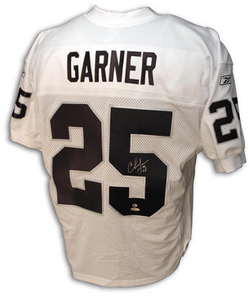 Charlie Garner Oakland Raiders Autographed Authentic Reebok NFL Football Jersey (White)