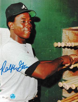 Ralph Garr Autographed "Grabbing A Bat" Atlanta Braves 8" x 10" Photo