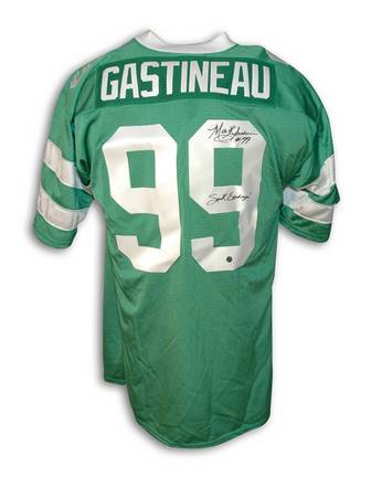 Mark Gastineau New York Jets Autographed Green Throwback Jersey Inscribed with "Sack Exchange"