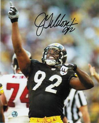 Jason Gildon Pittsburgh Steelers Autographed 8" x 10" Pointing Photograph (Unframed)