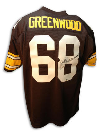 L.C. Greenwood Autographed Pittsburgh Steelers Throwback Jersey Inscribed with "4X SB Champs"