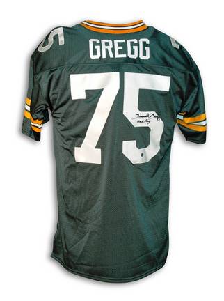 Forrest Gregg Green Bay Packers Autographed Throwback Jersey Inscribed with "HOF 77"