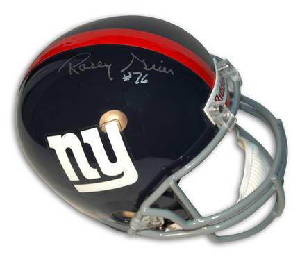 Rosey Grier Autographed New York Giants Full Size Replica Throwback Football Helmet