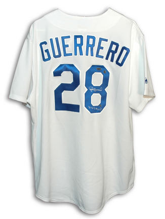 Pedro Guerrero Autographed Los Angeles Dodgers White Majestic Baseball Jersey