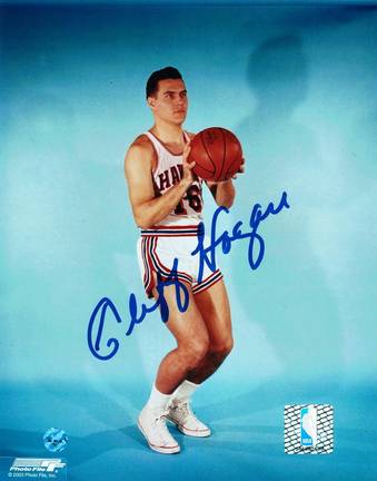 Cliff Hagan Autographed "Shooting" St. Louis Hawks 8" x 10" Photo