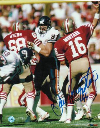 Dan Hampton Autographed "Rushing Joe Montana"Chicago Bears 8" x 10" Photo