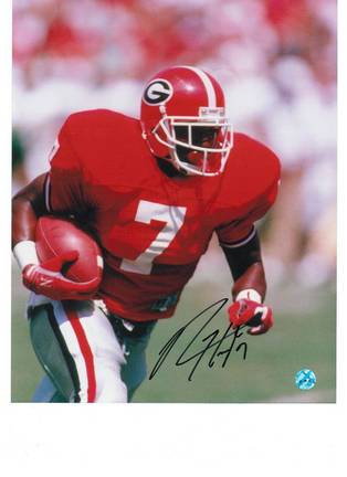 Rodney Hampton Autographed "Running" University of Georgia 8" x 10" Photo