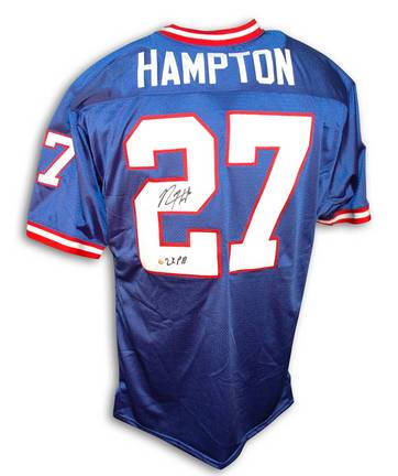 Rodney Hampton New York Giants Autographed Throwback NFL Football Jersey Inscribed "2X PB" (Blue)