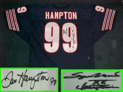 Dan Hampton Autographed Chicago Bears Throwback Blue Jersey with "SBXX Champion" Inscription