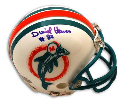 Duriel Harris Miami Dolphins Autographed Throwback Mini Helmet