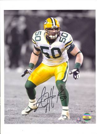 A.J. Hawk Green Bay Packers Autographed 8" x 10" Stance Photograph (Unframed)