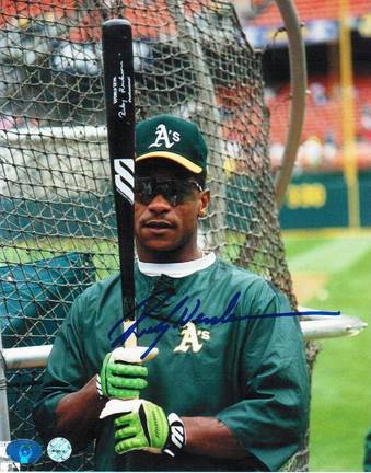 Rickey Henderson Oakland Athletics Autographed "Batting Cage" 8" x 10" Unframed Photograph  