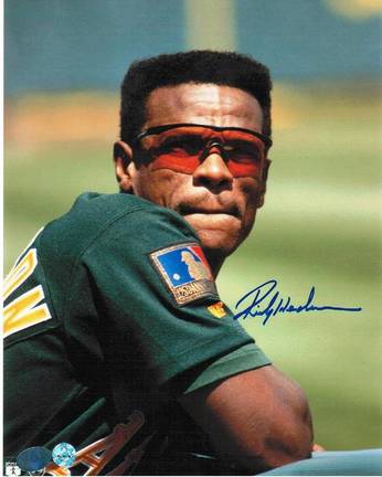 Rickey Henderson Oakland Athletics Autographed "In Green Jersey" 8" x 10" Unframed Photograph  