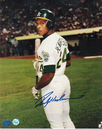 Rickey Henderson Oakland Athletics Autographed "Holding Bat" 8" x 10" Unframed Photograph  