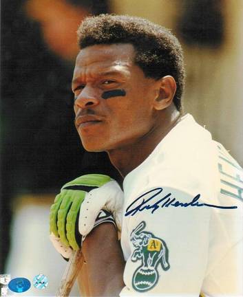 Rickey Henderson Oakland Athletics Autographed "Leaning" 8" x 10" Unframed Photograph  