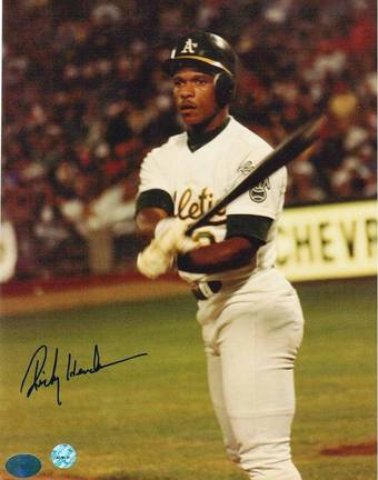 Rickey Henderson Oakland Athletics Autographed "Swinging Bat" 8" x 10" Unframed Photograph  