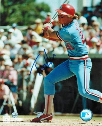 Tommy Herr Autographed "Blue Jersey" St. Louis Cardinals 8" x 10" Photo