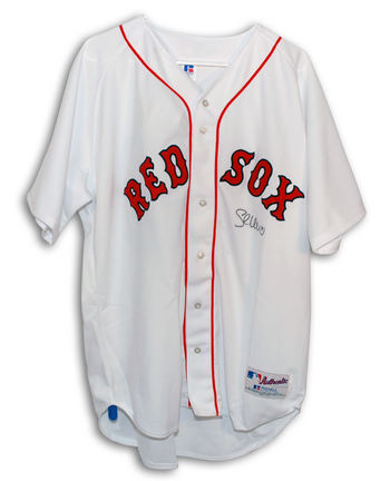 Shea Hillenbrand Boston Red Sox Autographed Authentic Russell Athletic MLB Baseball Jersey Signed in Black Sharpie (Whit