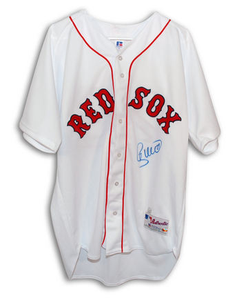 Shea Hillenbrand Boston Red Sox Autographed Authentic Russell Athletic MLB Baseball Jersey Signed in Blue Sharpie (White