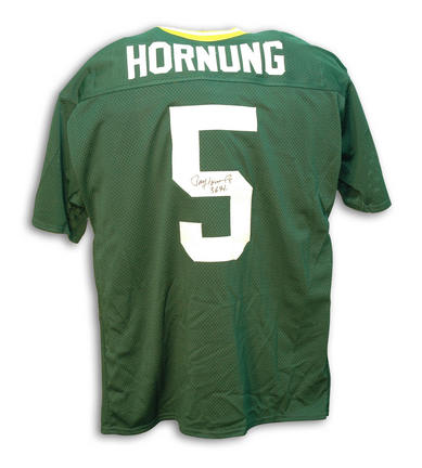 Paul Hornung Autographed Notre Dame Fighting Irish Green Jersey Inscribed with "HT '56"