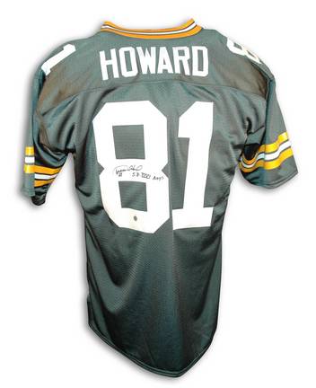 Desmond Howard Green Bay Packers Autographed Throwback NFL Football Jersey Inscribed "SB XXXI MVP" (Green)